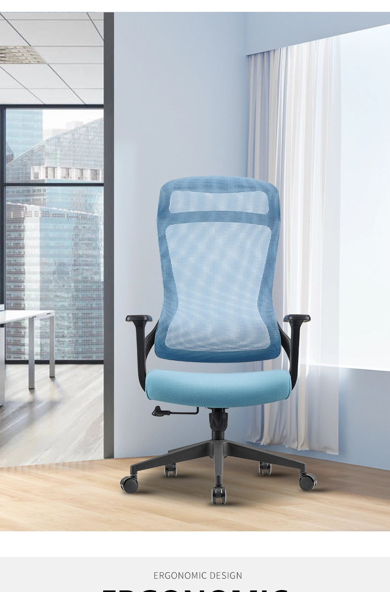 Comfortable Office Furniture Office Desk Chairs with Wheels Mesh Chair Back Fabric