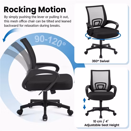 Cheap Ergonomic Recliner Full Mesh Fabric Office Chair with Headrest