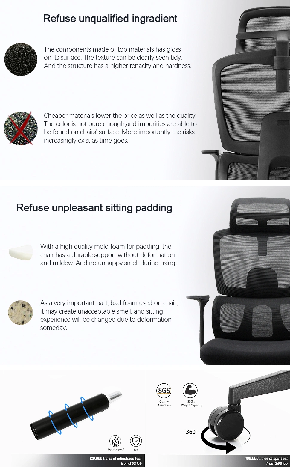 Affordable Mesh Double Backrest Design Ergonomic Swivel Office Chair