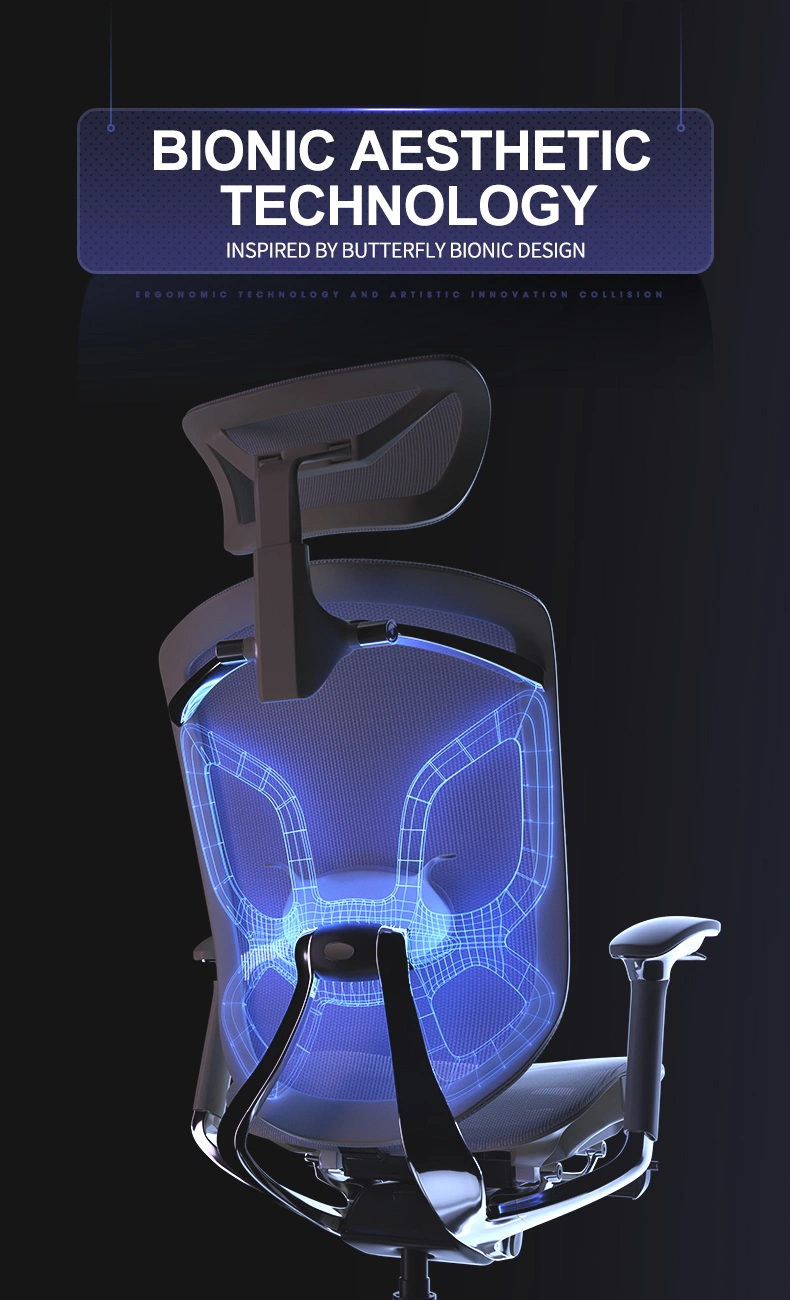 High Back Ergonomic Mesh Office Chair with Unique Design 3D Adjustable Headrest
